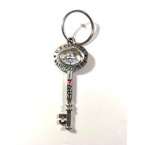U.S. Capitol Washington Key Silver Tone Keychain Spinner